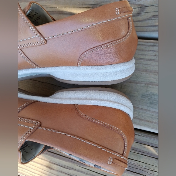 Clarks | Fallston Tan Leather Boat Shoes Cushion Ortholite Men's Size 10 - Picture 5 of 16